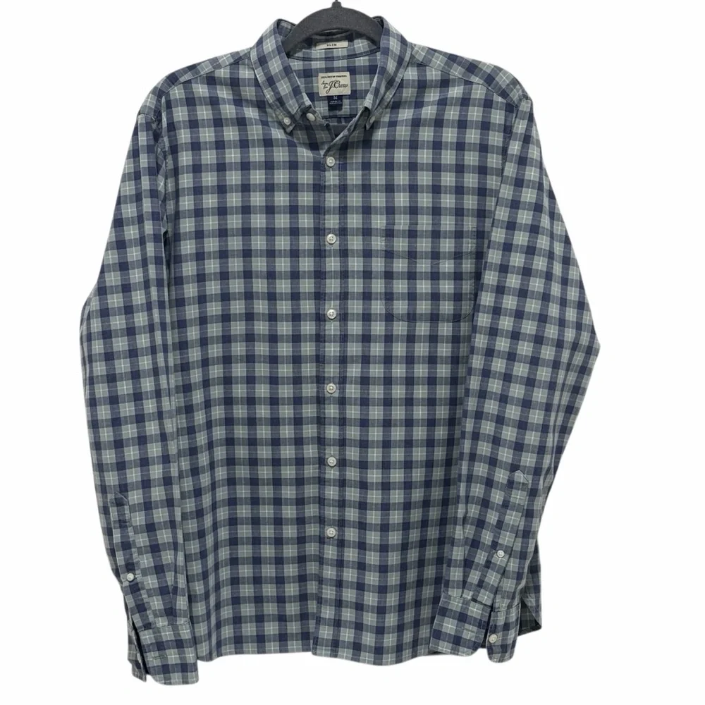 J. Crew Cotton Long Sleeve Plaid Button Down Shirts - 2 - Like New - Medium